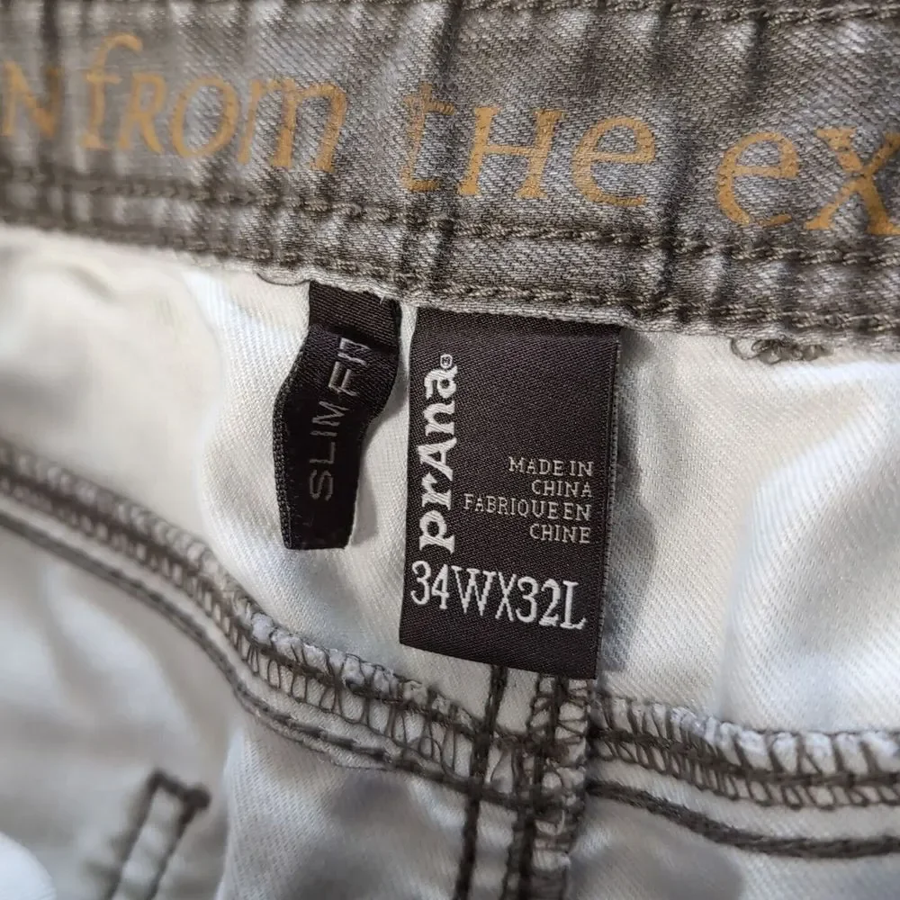 Prana Jeans Mens Bridger Slim‎ Fit Brown Pants Stretch 34x32 Comfort